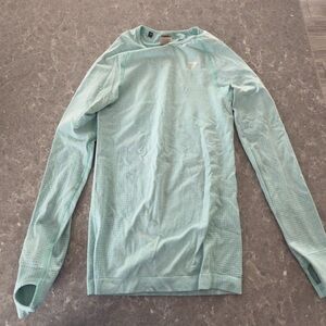 Gymshark Light Blue Long Sleeve Athletic Top